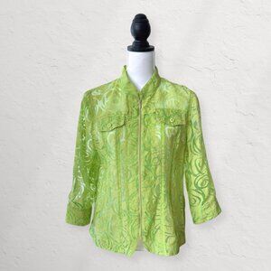 SOLD 🍋‍🟩 Fresh Squeeze  |  Vintage 1960s Lime Green Jacket by Kerrybrooke